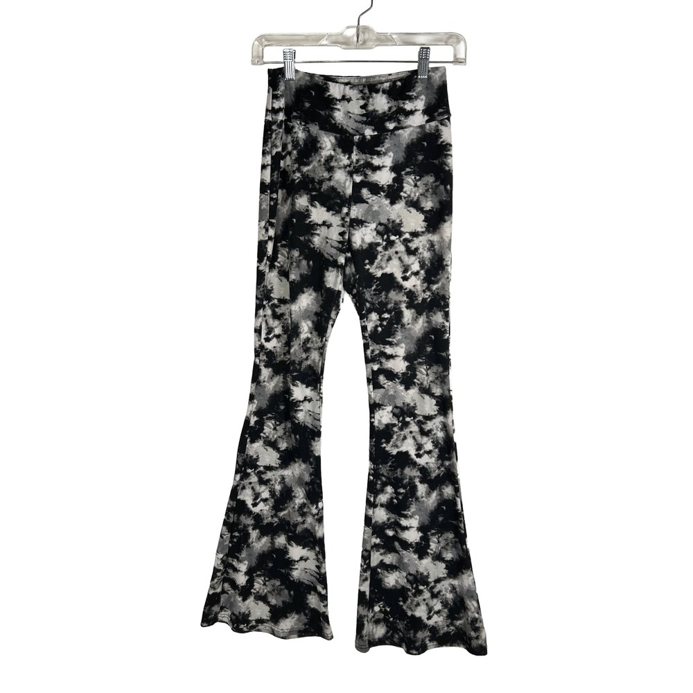 No Boundaries Girls Black White Tie Dye Flare Bell Bottom Pants Size M 7-9